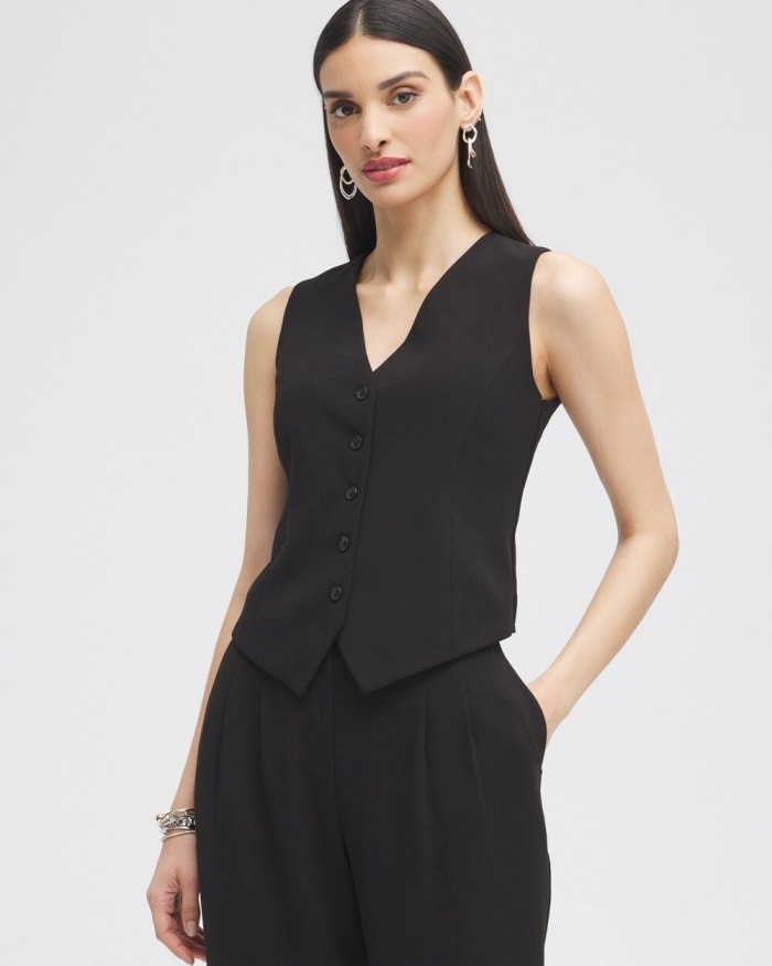Chicos Black Label Shirt Vest - Black