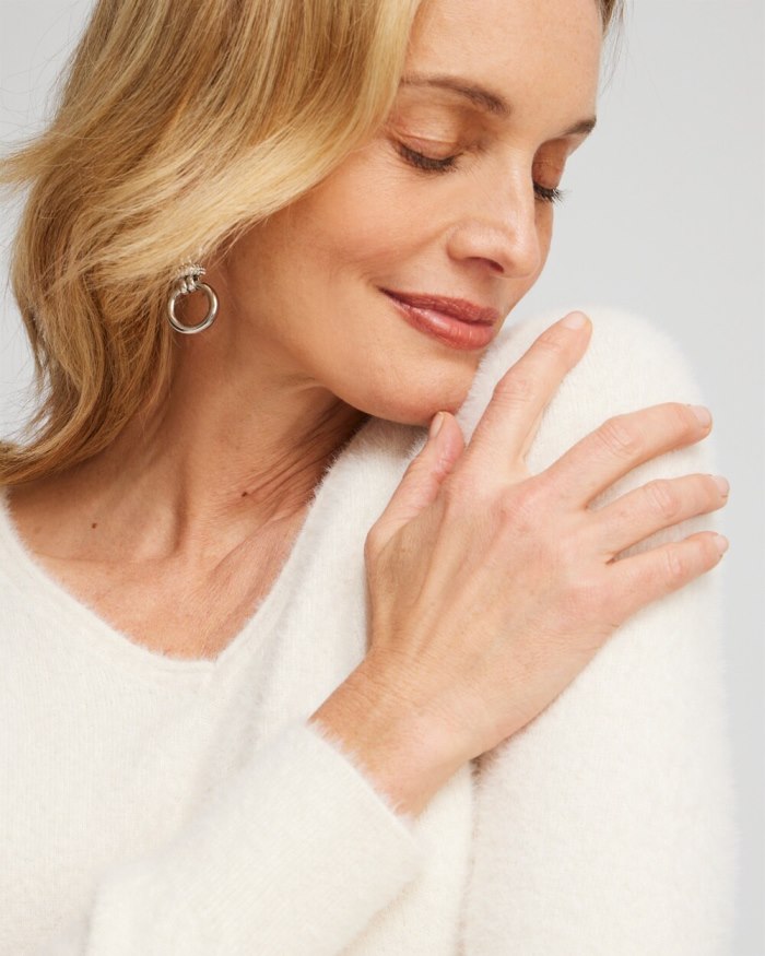 Chicos Zenergy Eyelash Sweater - English Cream