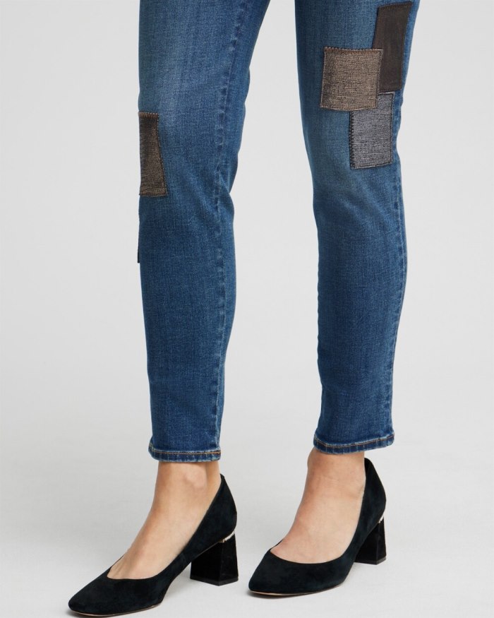 Chicos Patchwork Pull-On Jeggings - Buttercup Indigo