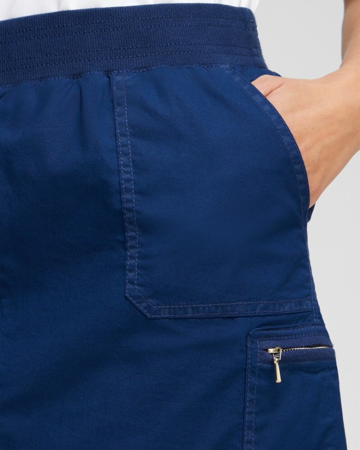 Chicos Poplin Ribbed Skort - Victory Blue