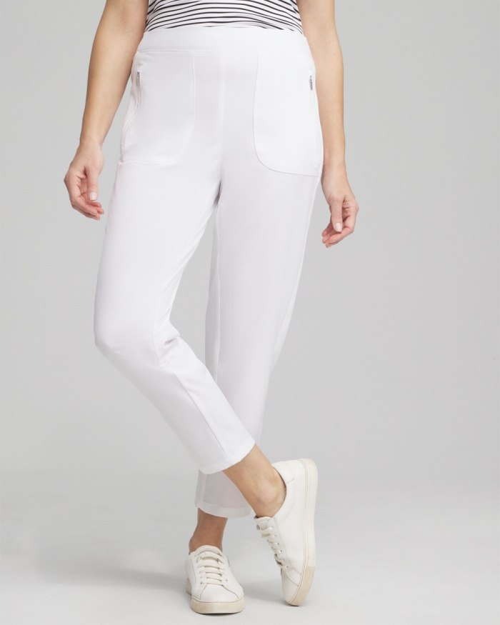 Chicos Zenergy UPF Ribbed Side Ankle Pants - Alabaster