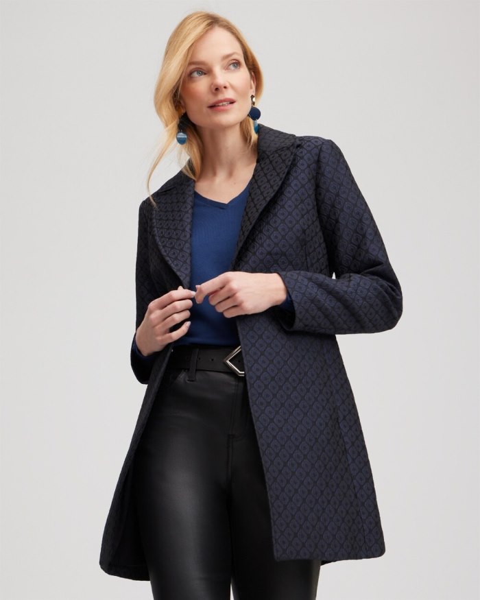 Chicos Jacquard Topper - Navy