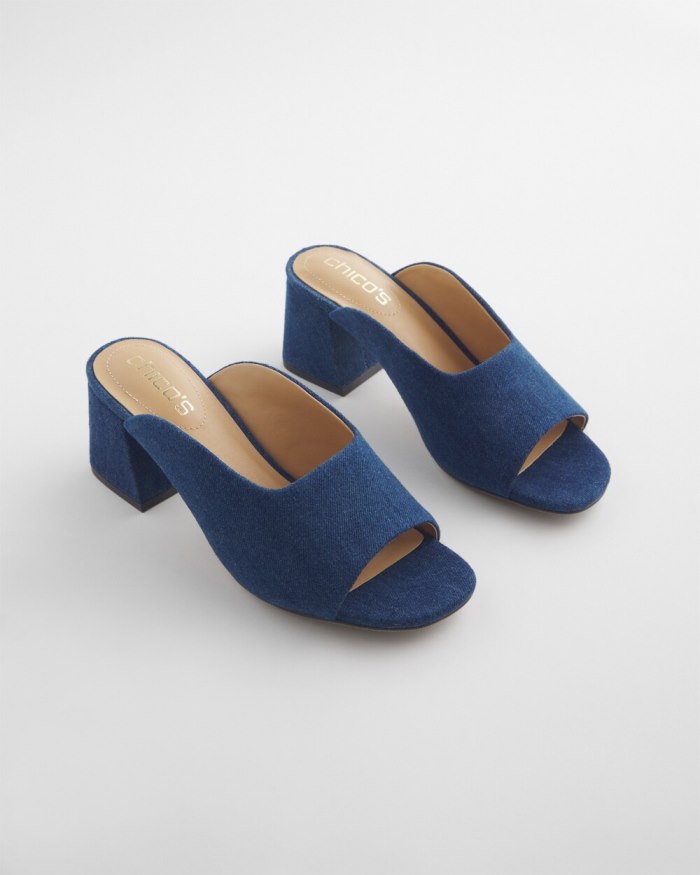 Chicos Denim Modern Heels - Dark Denim