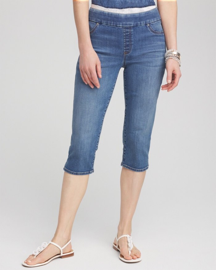 Chicos 17" Pull on Capris - Naples Indigo
