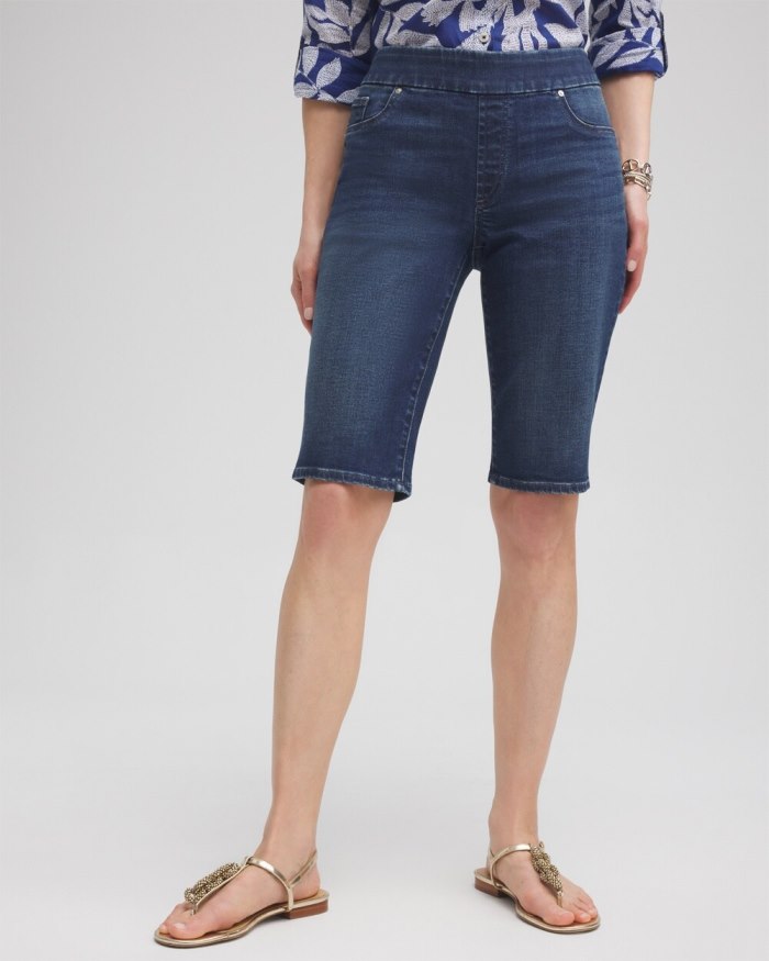 Chicos 11" Pull-on Denim Shorts - Inverness Indigo