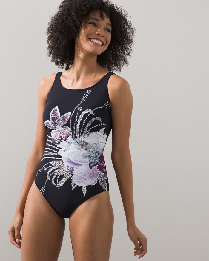 Chicos Gottex High Neck Swimsuit - Black