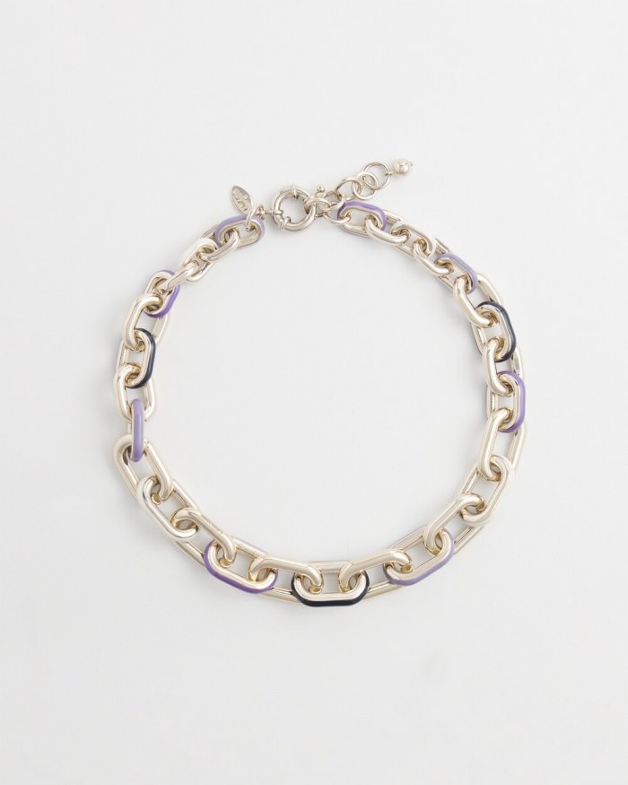 Chicos Chain Link Bib Necklace - Multi