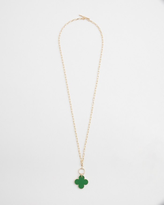Chicos Convertible Reversible Pendant Necklace - Verdant Green