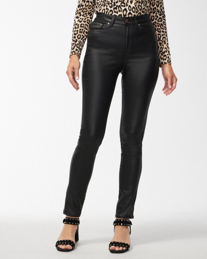 Chicos Coated Slim Jeans - Black