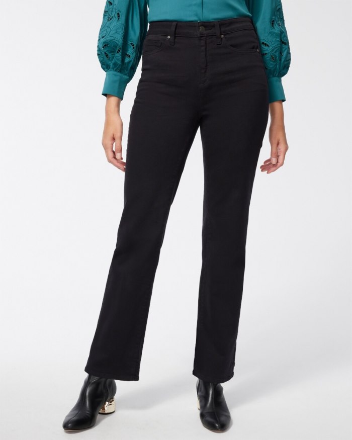 Chicos High Rise Straight Leg Jeans - Black