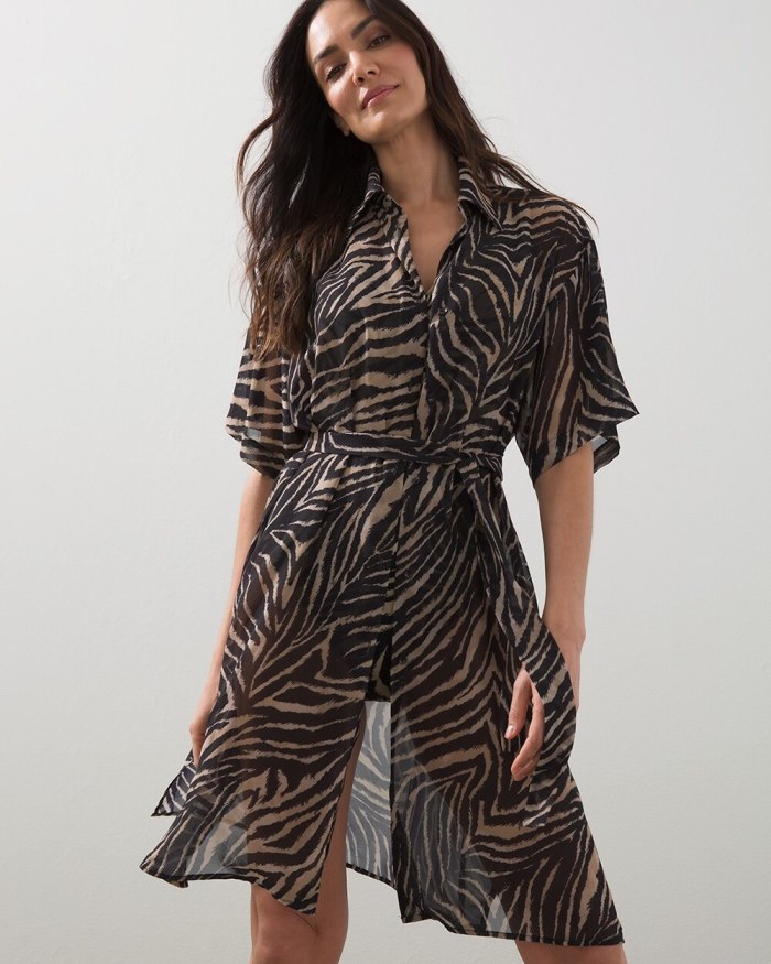 Chicos Gottex Animal Print Coverup - Multi Brown