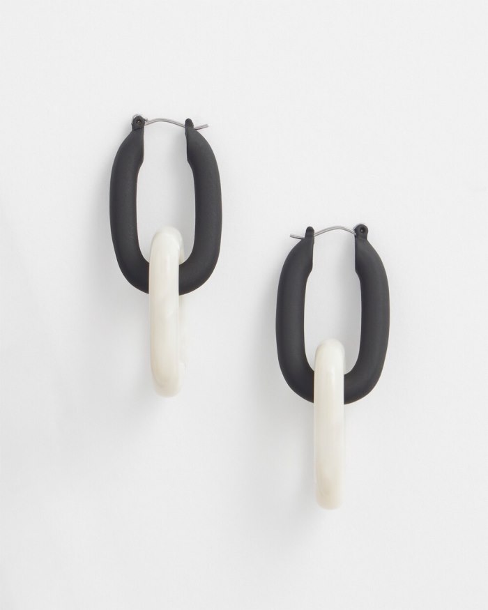 Chicos Convertible Link Earrings - Black And Neutral