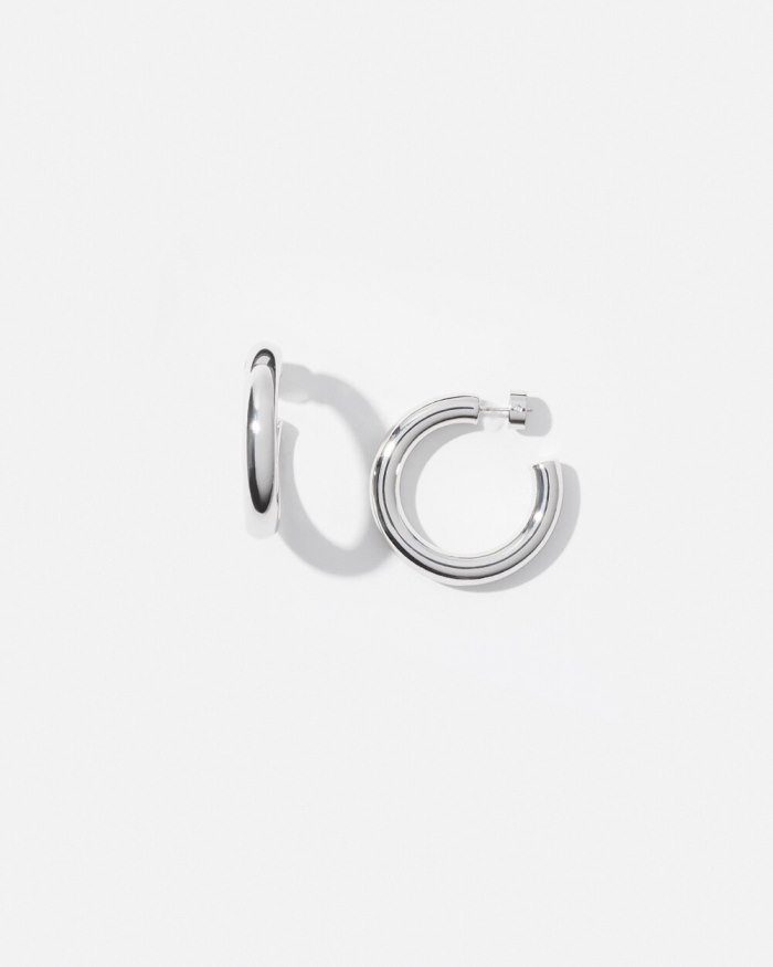 Chicos 1" Silver Tone Hoops - Silver
