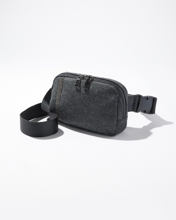 Chicos Cashmere Blend Crossbody Bag - Graphite Heather Gray