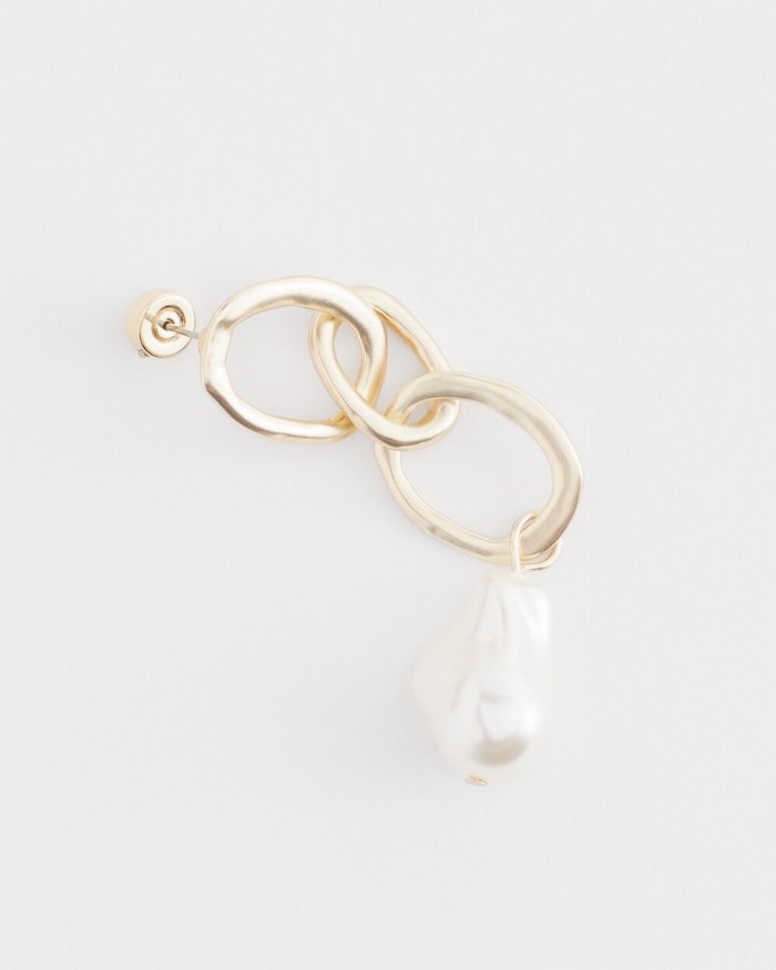 Chicos Chain Link Drop Earrings - Gold