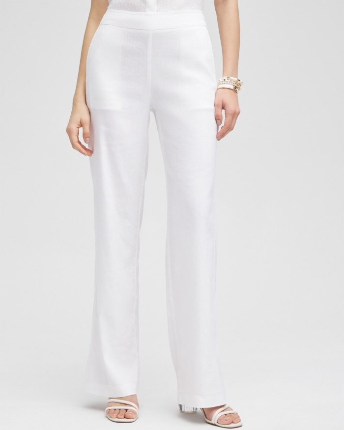 Chicos Wide Leg Linen Pants - Watermelon Punch