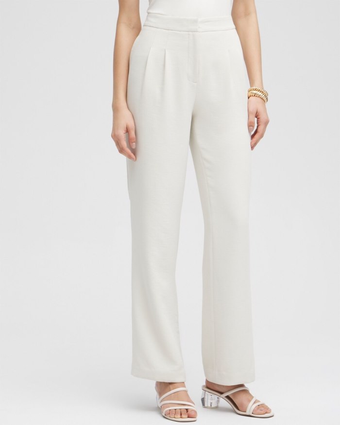 Chicos Black Label Pleated Trousers - Fresh Cream