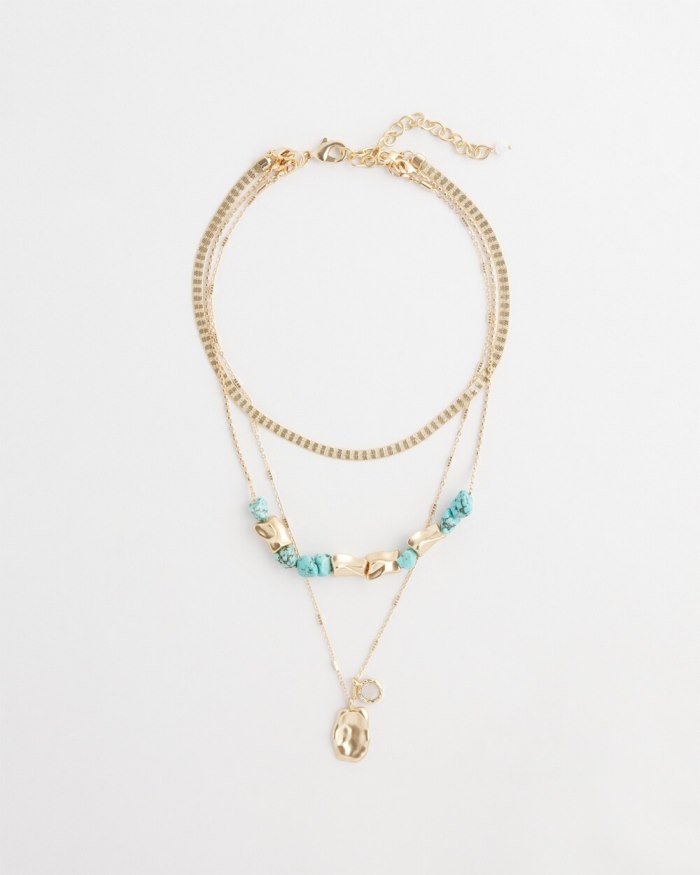 Chicos Turquoise Convertible Necklace - Turq