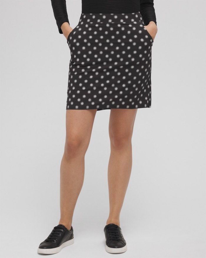 Chicos Zenergy UPF Polka Dot Pleat Skort - Black