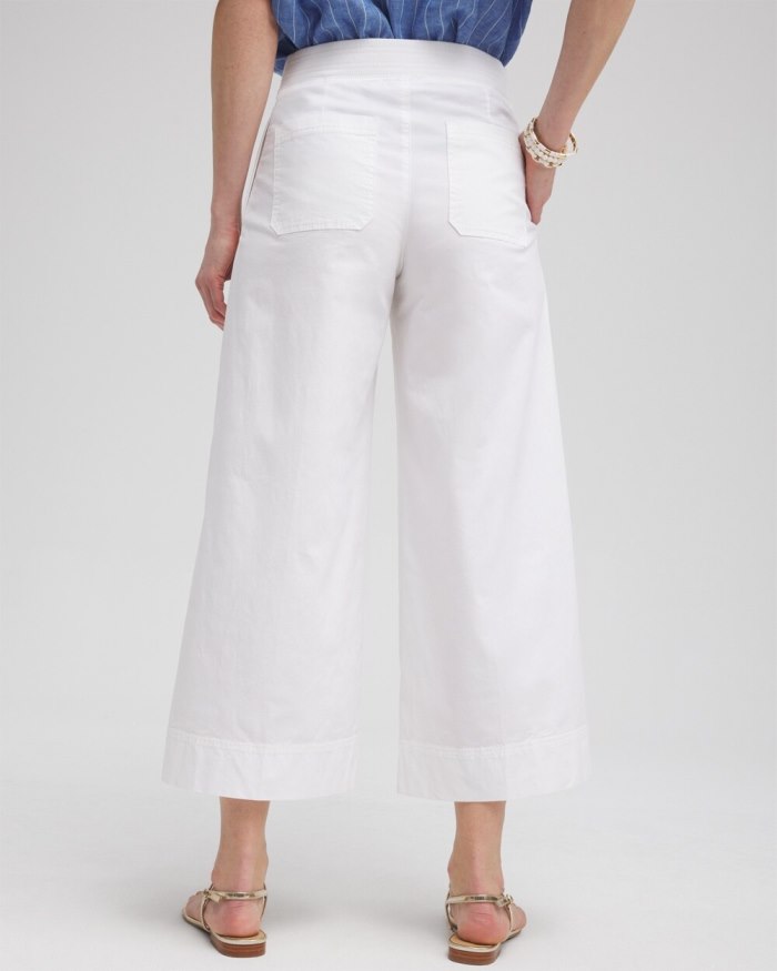 Chicos Poplin Culotte Pants - Alabaster