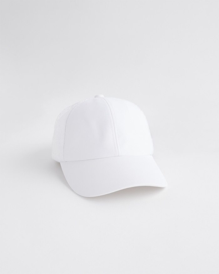 Chicos Neema Sequin Baseball Cap - White