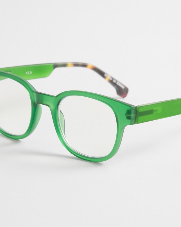 Chicos Green Faux Tort Readers - Green