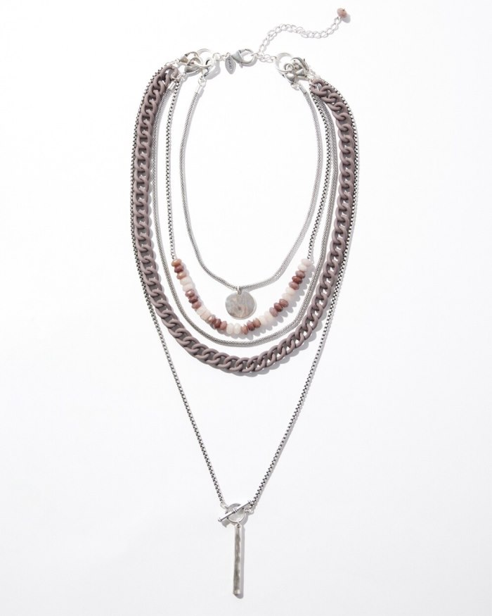 Chicos Multistrand Convertible Necklace - Silver
