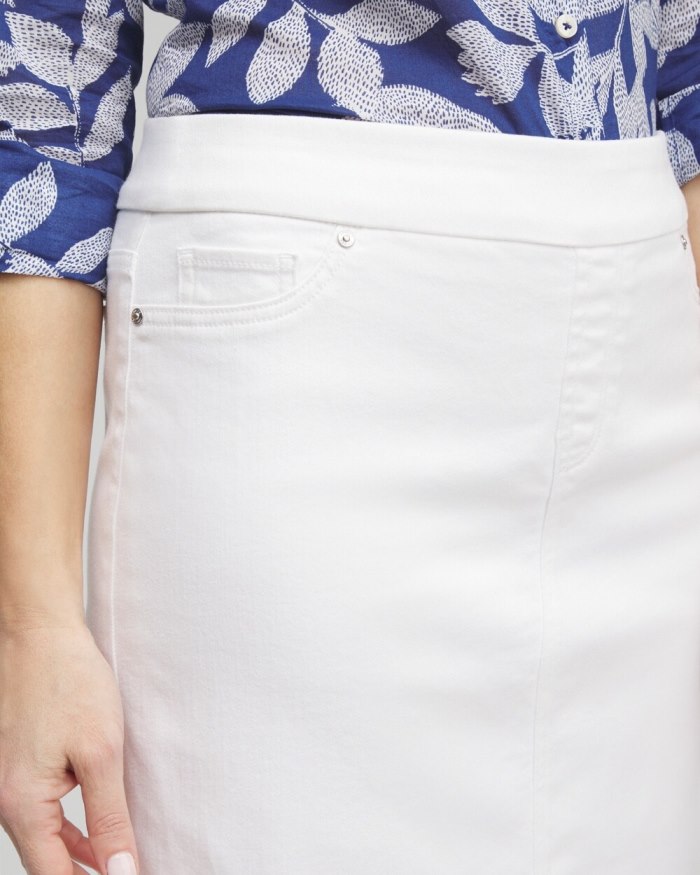 Chicos No Stain Pull-on Fray Hem Skort - Alabaster