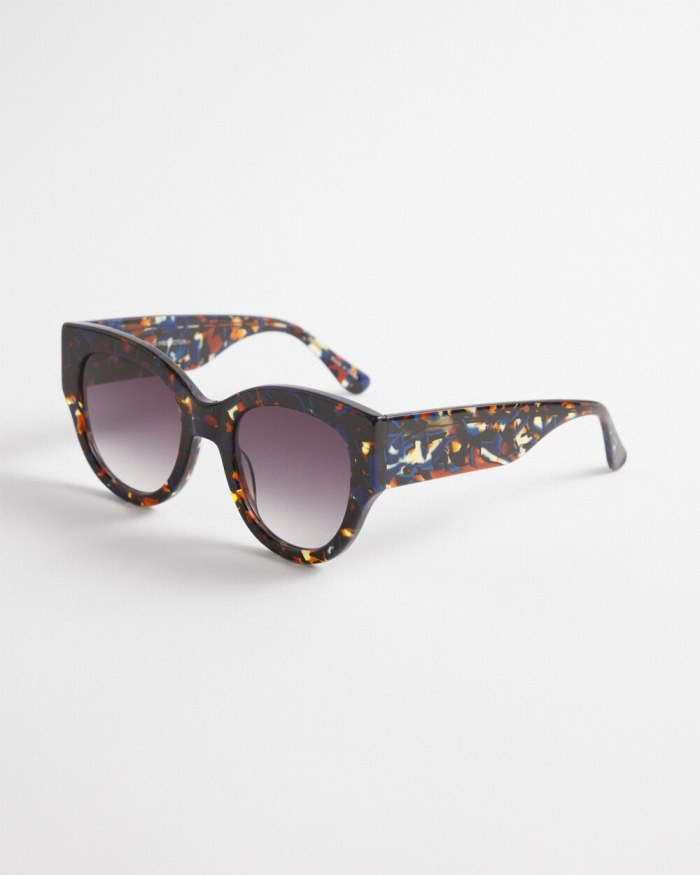 Chicos Blue Faux Tort Cateye Sunglasses - Blue