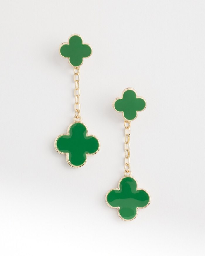Chicos Convertible Linear Earrings - Verdant Green