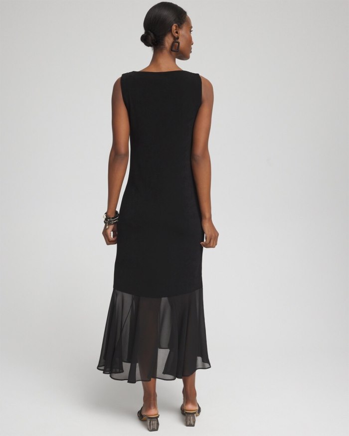 Chicos Travelers Chiffon Hem Dress - Travelers Black
