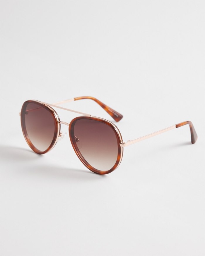 Chicos Aviator Sunglasses - Brown