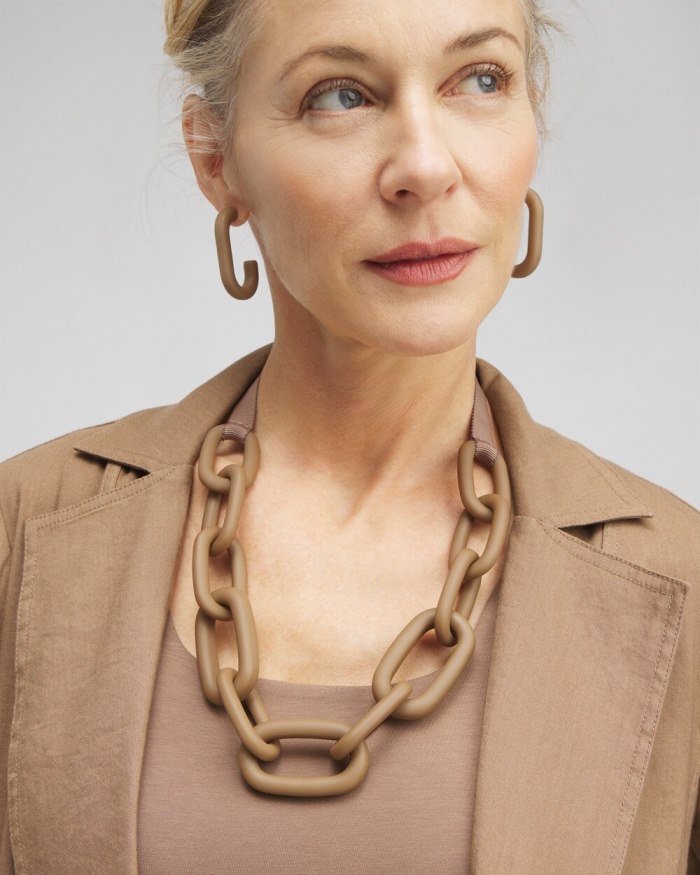 Chicos Neutral Links Necklace - Smokey Taupe