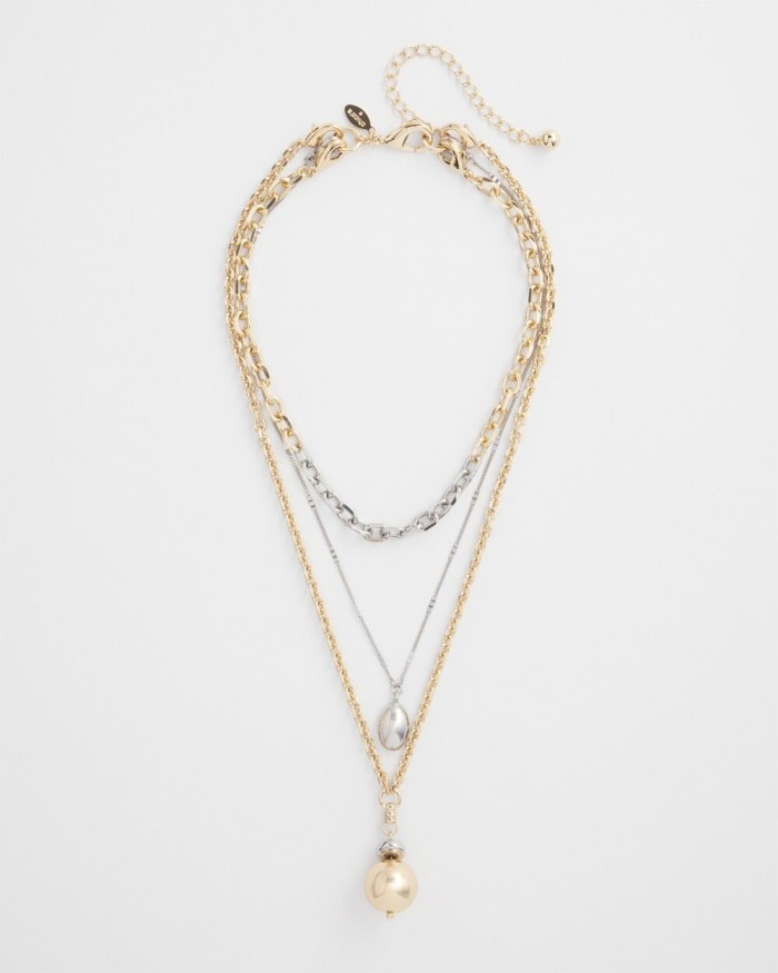 Chicos Convertible Mixed Metal Necklace - Mixed Metals