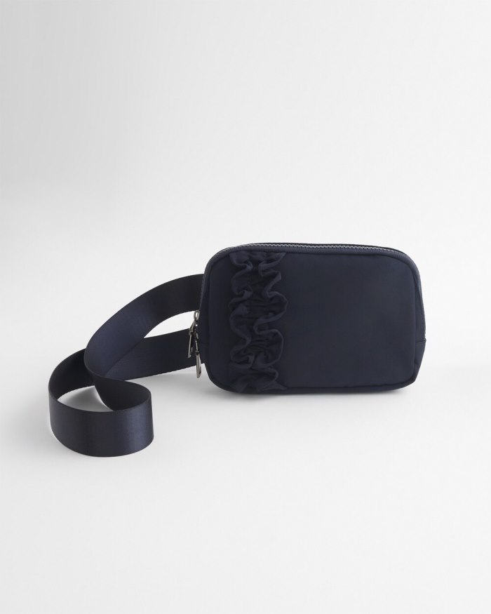 Chicos Neema Ruffle Belt Bag - Classic Navy