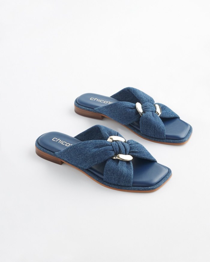Chicos Denim Sandals - Denim