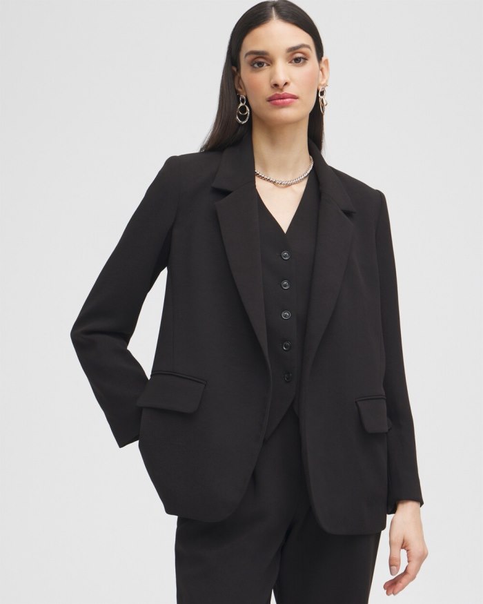 Chicos Black Label Boyfriend Blazer - Black