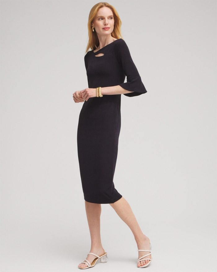Chicos Travelers Keyhole Classic Dress - Travelers India Ink