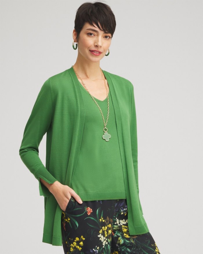 Chicos Spun Rayon Cardigan - Verdant Green