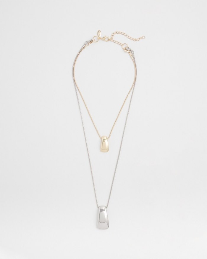 Chicos Convertible Pendant Necklace - Mixed Metals
