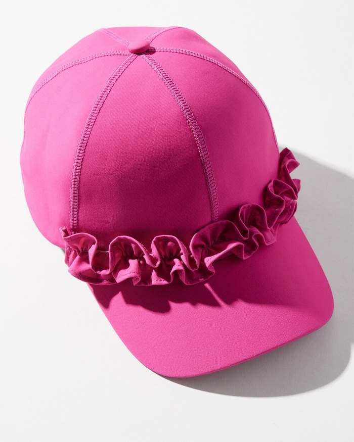 Chicos Neema UPF Ruffle Baseball Cap - Bahamian Pink
